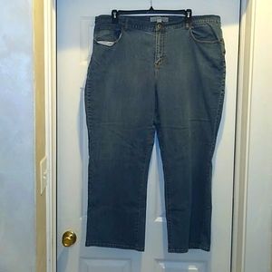 Women's Plus Venezia Blue Jeans size 26W Petite Bootcut Medium Blue.